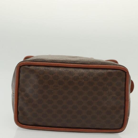 CELINE Macadam Canvas Hand Bag Pvc Leather Brown Gold - Picture 9 of 13